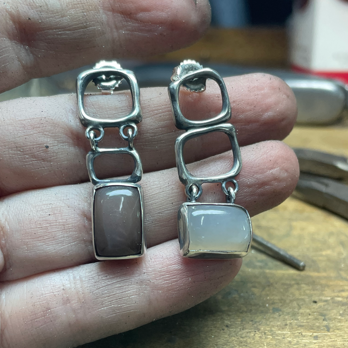 Moonstone Silver Earrings