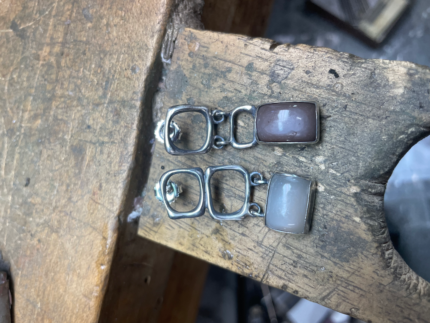 Moonstone Silver Earrings