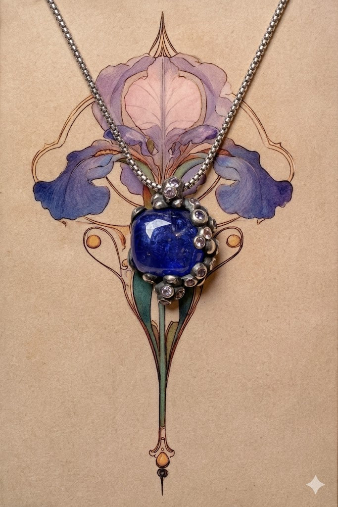 Tanzanite & Sapphire Silver Pendant