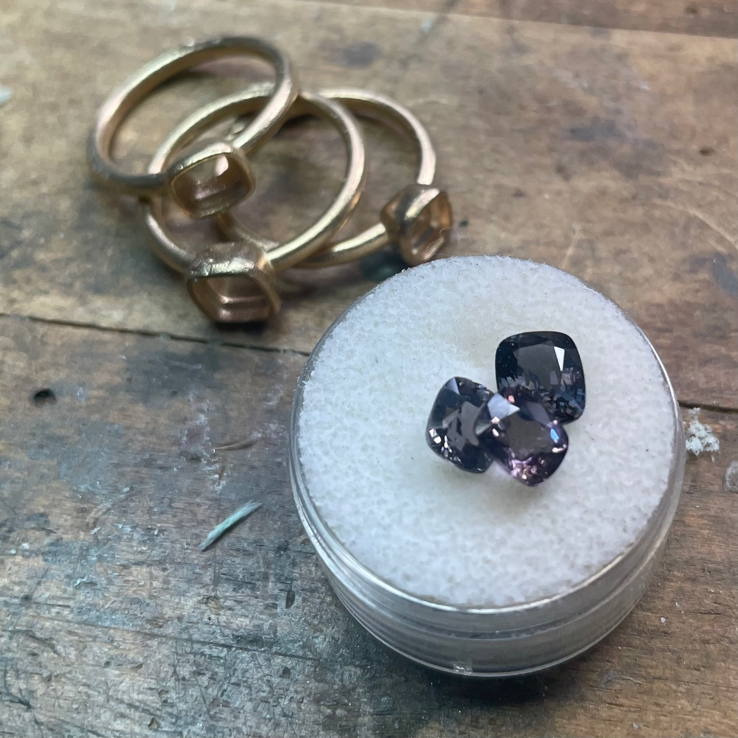 Spinel Gold Stacking Ring