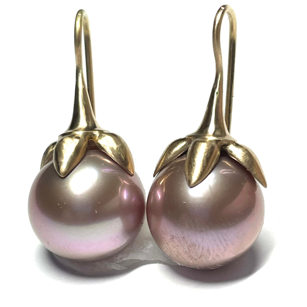 Giant Lavender Edison Pearl Berry Earrings