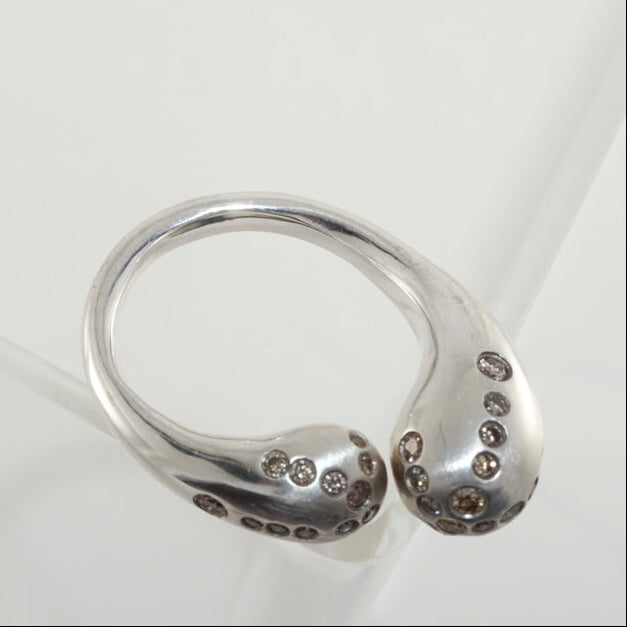 Silver Casting Ring with Brown Diamonds