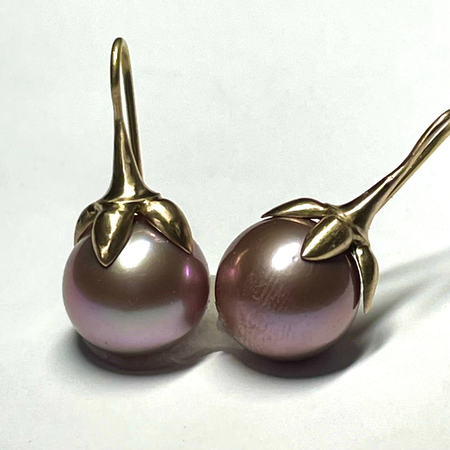 Giant Lavender Edison Pearl Berry Earrings