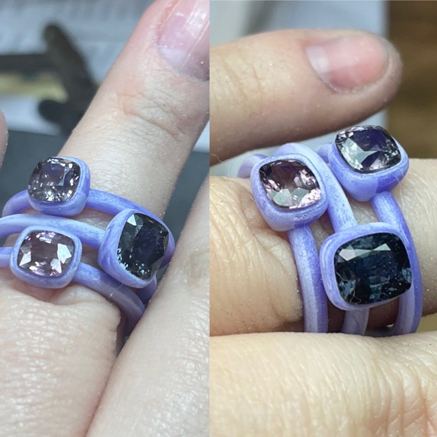 Spinel Gold Stacking Ring