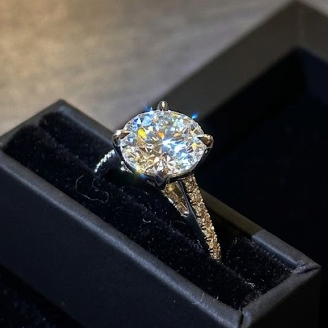 Diamond Custom Engagement Ring  2.3 ct in Platinum