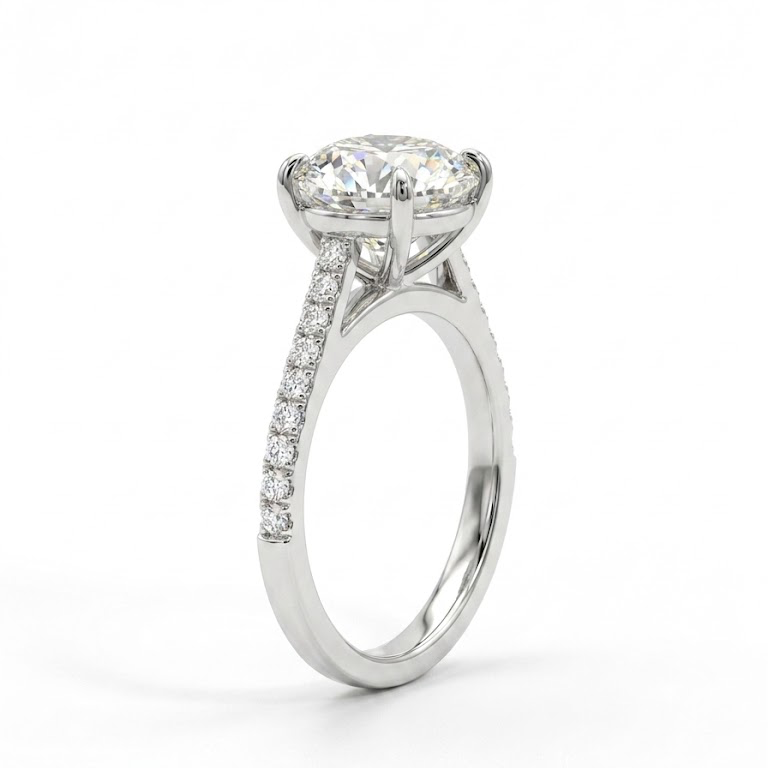 Diamond Custom Engagement Ring  2.3 ct in Platinum