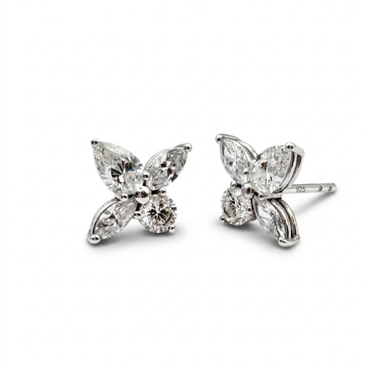Four-stone Diamond and Platinum Studs