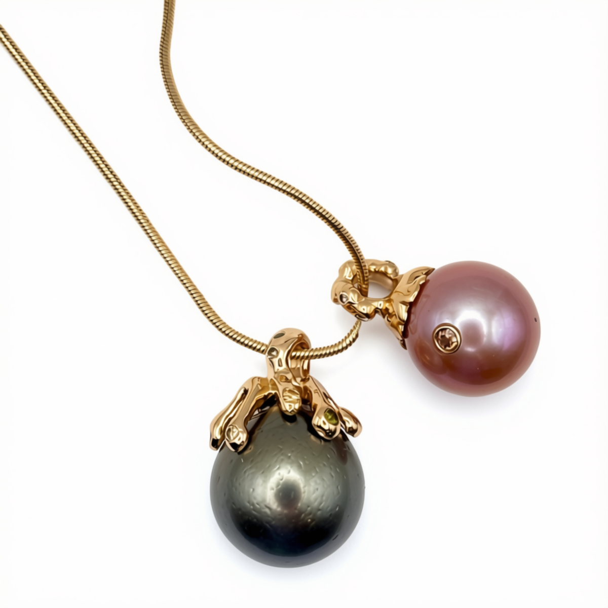 Edison Pearl Pendant with Embelished Bail and Diamond Accent