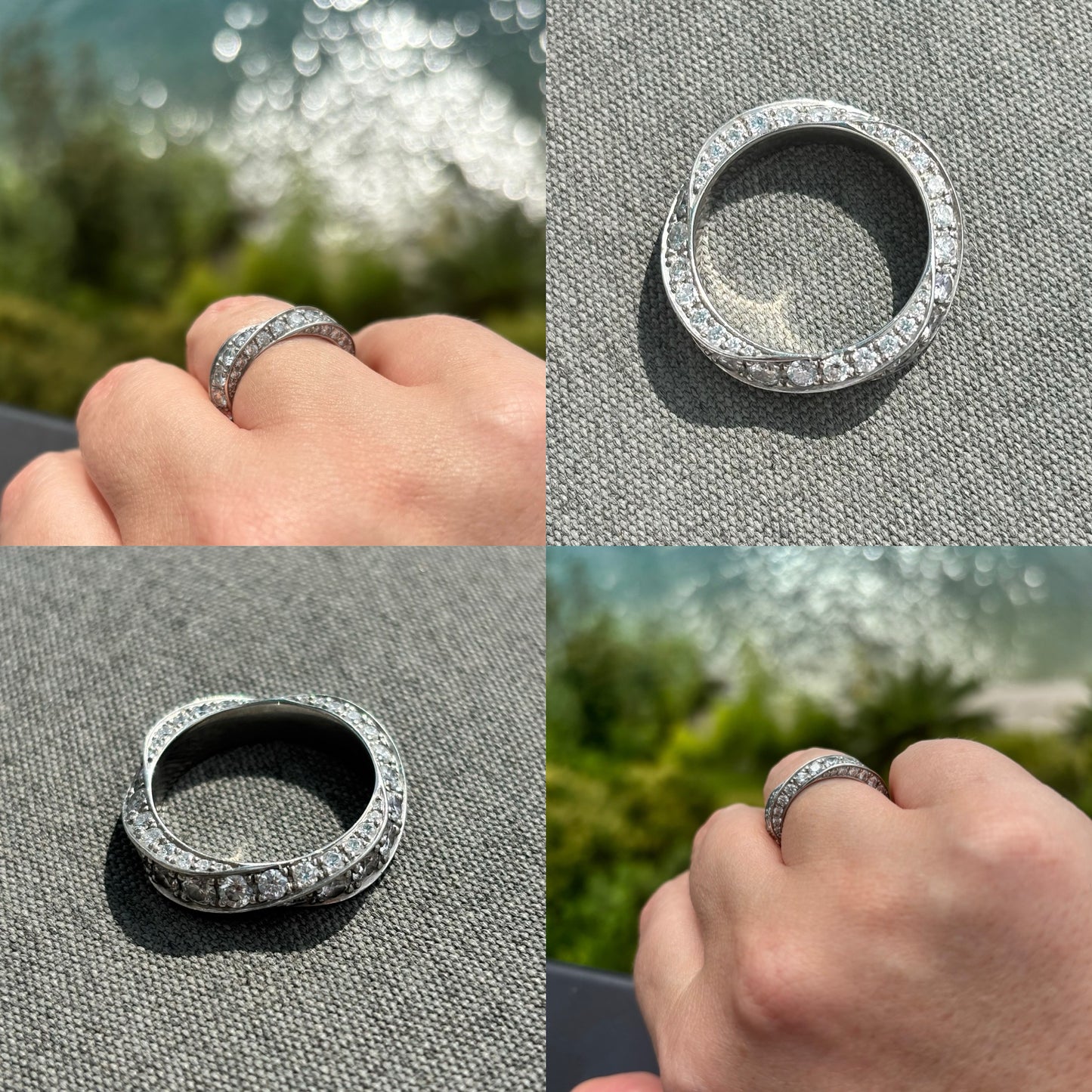 Twisted Diamond and Platinum Eternity Ring