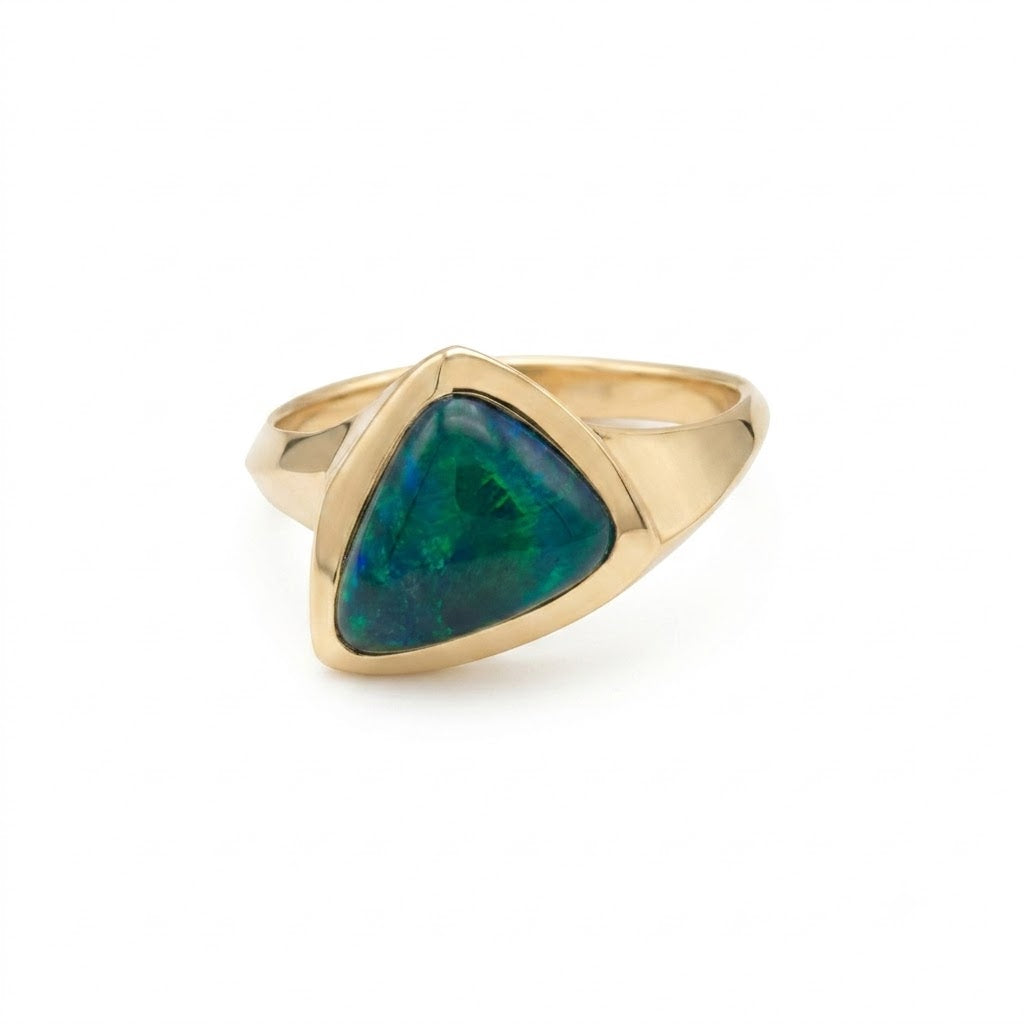 Opal Bezel Ring in Gold