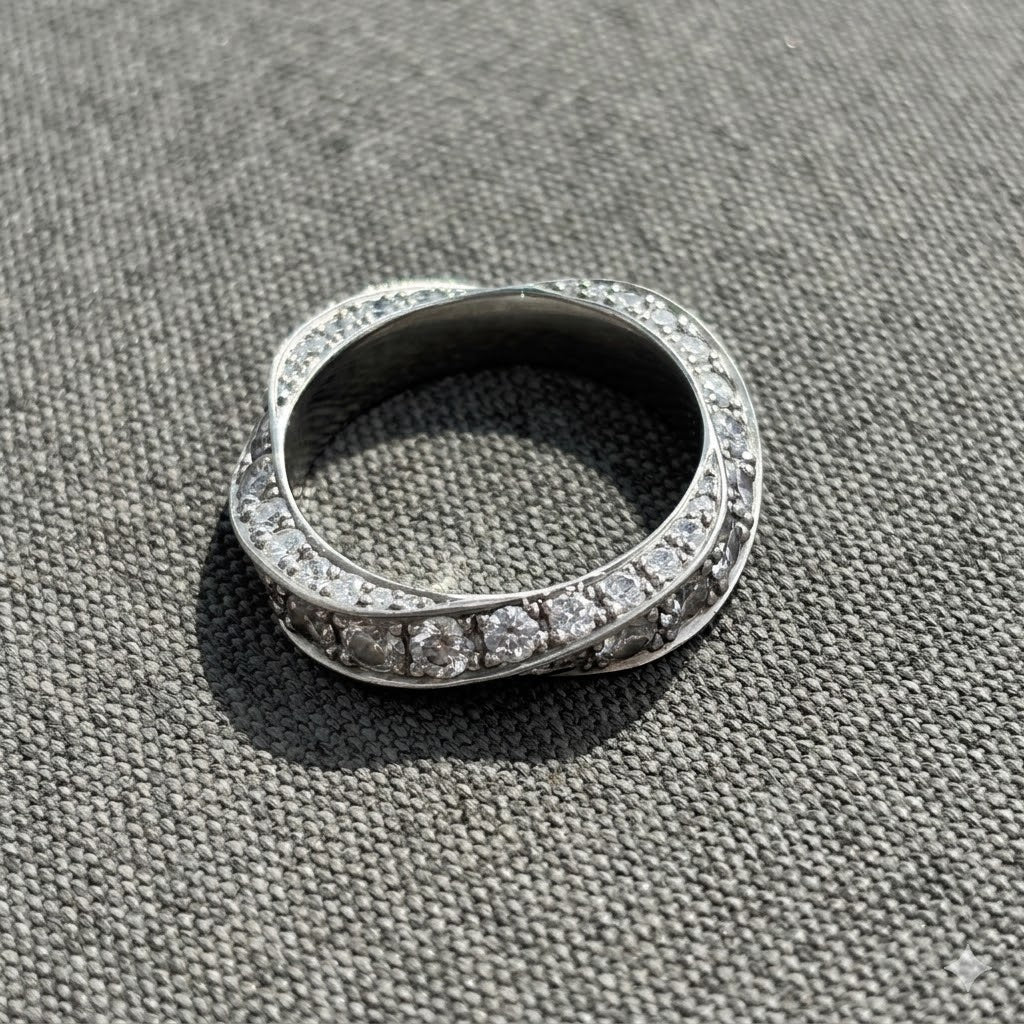 Twisted Diamond and Platinum Eternity Ring