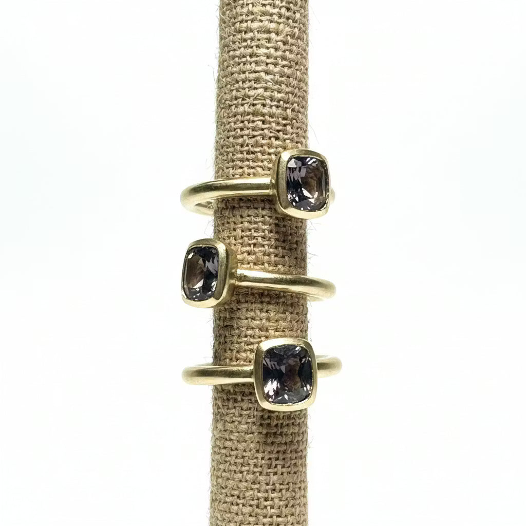 Spinel Gold Stacking Rings