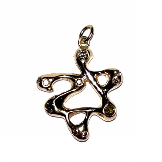 Gold Magen David Charm with accent diamonds