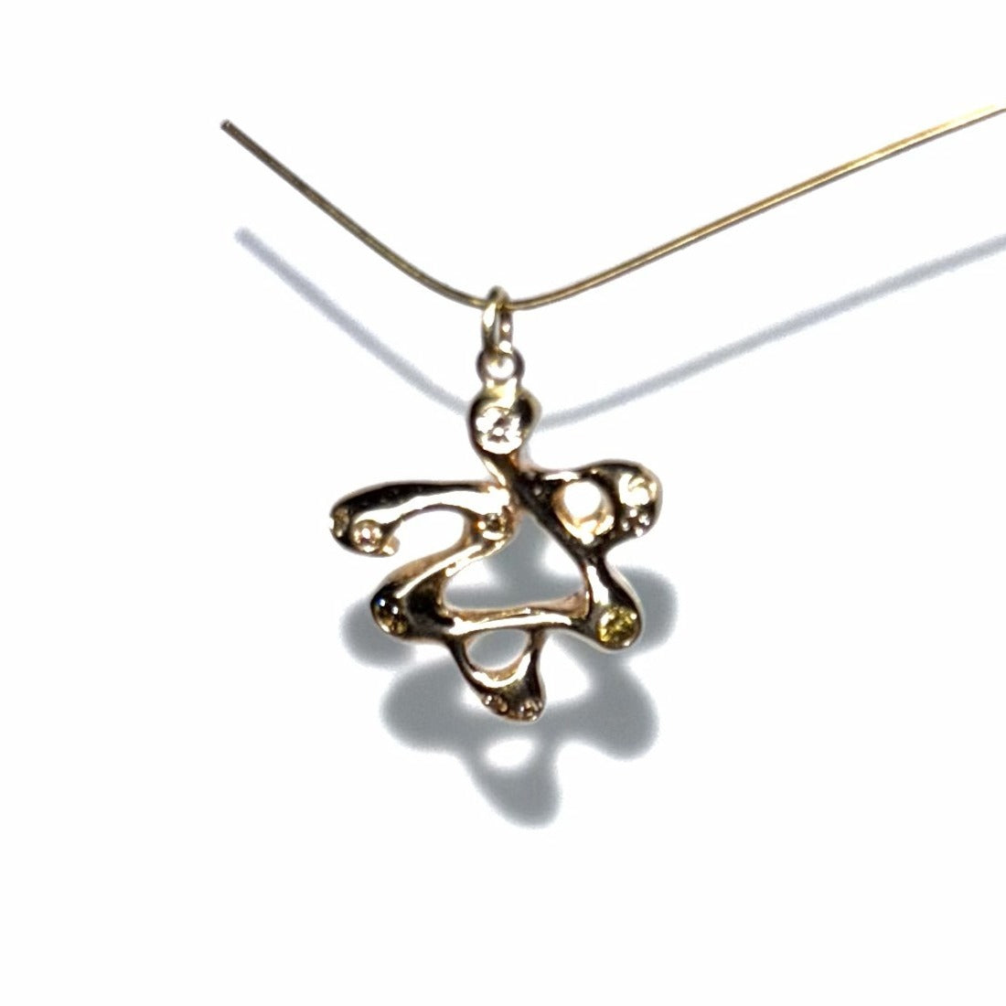 Gold Magen David Charm with accent diamonds