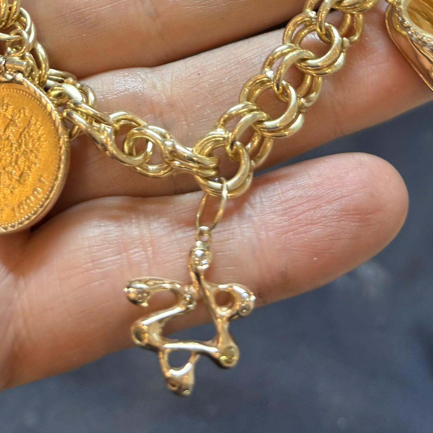 Gold Magen David Charm with accent diamonds